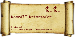 Koczó Krisztofer névjegykártya